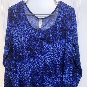 Lularoe Lynnae Blue Leopard Size XL